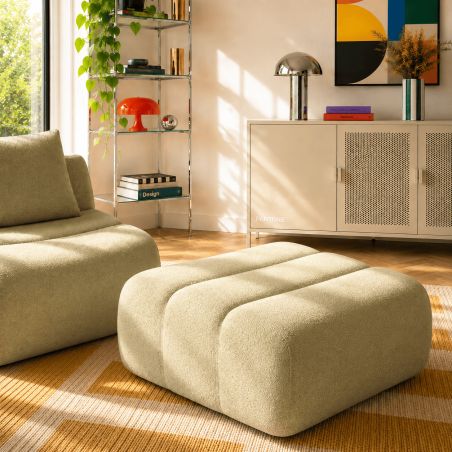 Pouf PANTONE 1 place tissu vert amande